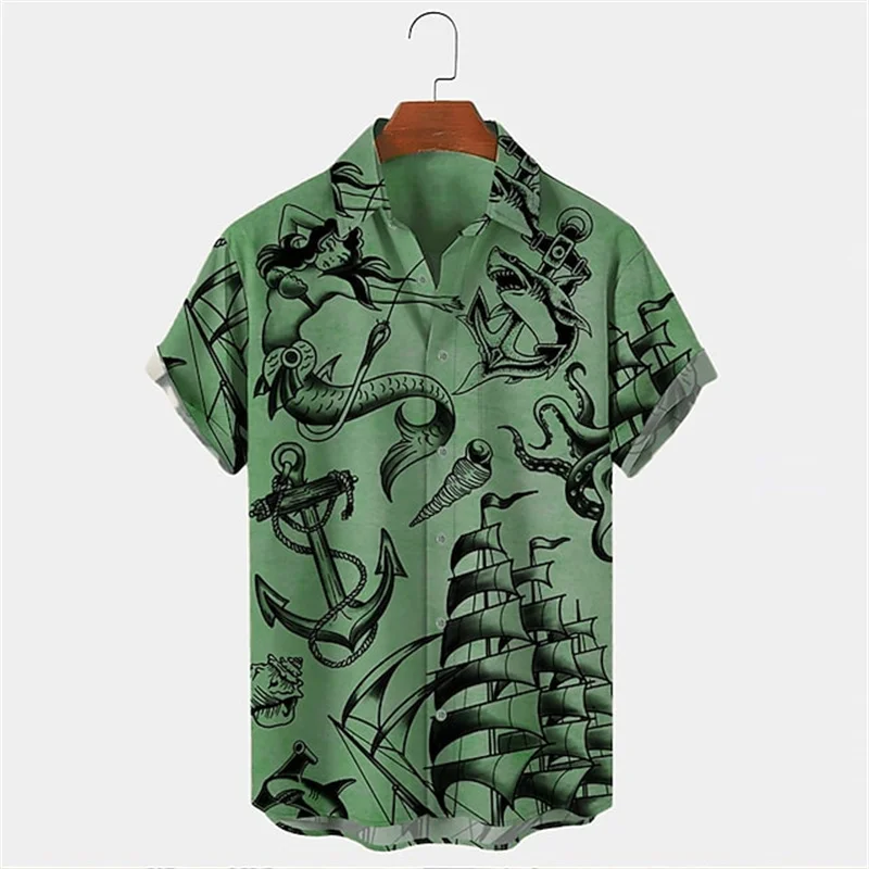 Men Summer Lapel Short Sleeve  - Vintage Hawaiian Floral Shirt recension och pris