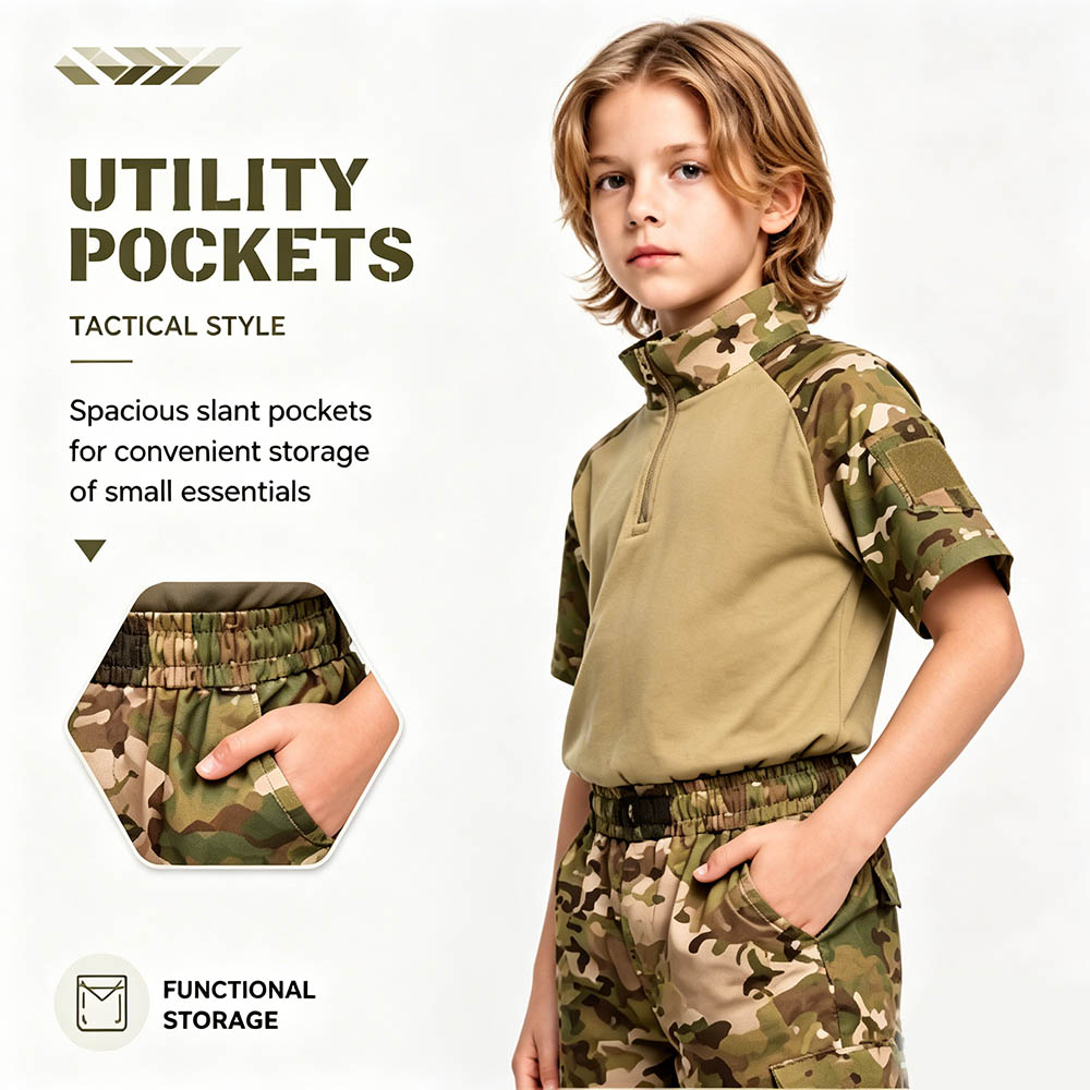 Kids Camouflage Tactical Frog  - Tactical Military Shirt Cargo recension och pris