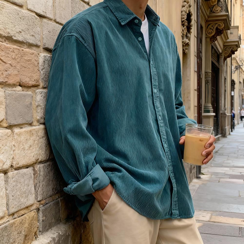 New Men's Corduroy Shirt Relax - Corduroy Button Up Shirt Men recension och pris
