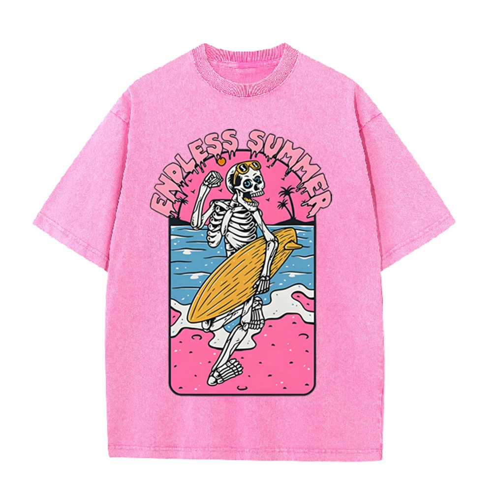 2026 Vintage Skeleton Surfer E - Acid Wash Vintage Graphic T Shirt recension och pris