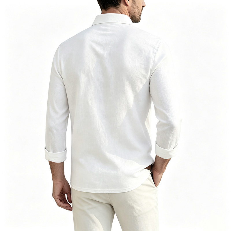 Men Cotton Linen Long Sleeve S - Mens Linen Shirt Long Sleeve recension och pris