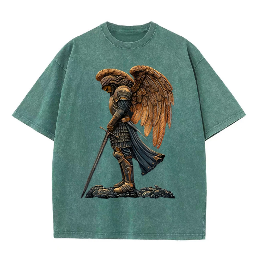 2026 Vintage Armored Angel War - Acid Wash Vintage Graphic T Shirt recension och pris