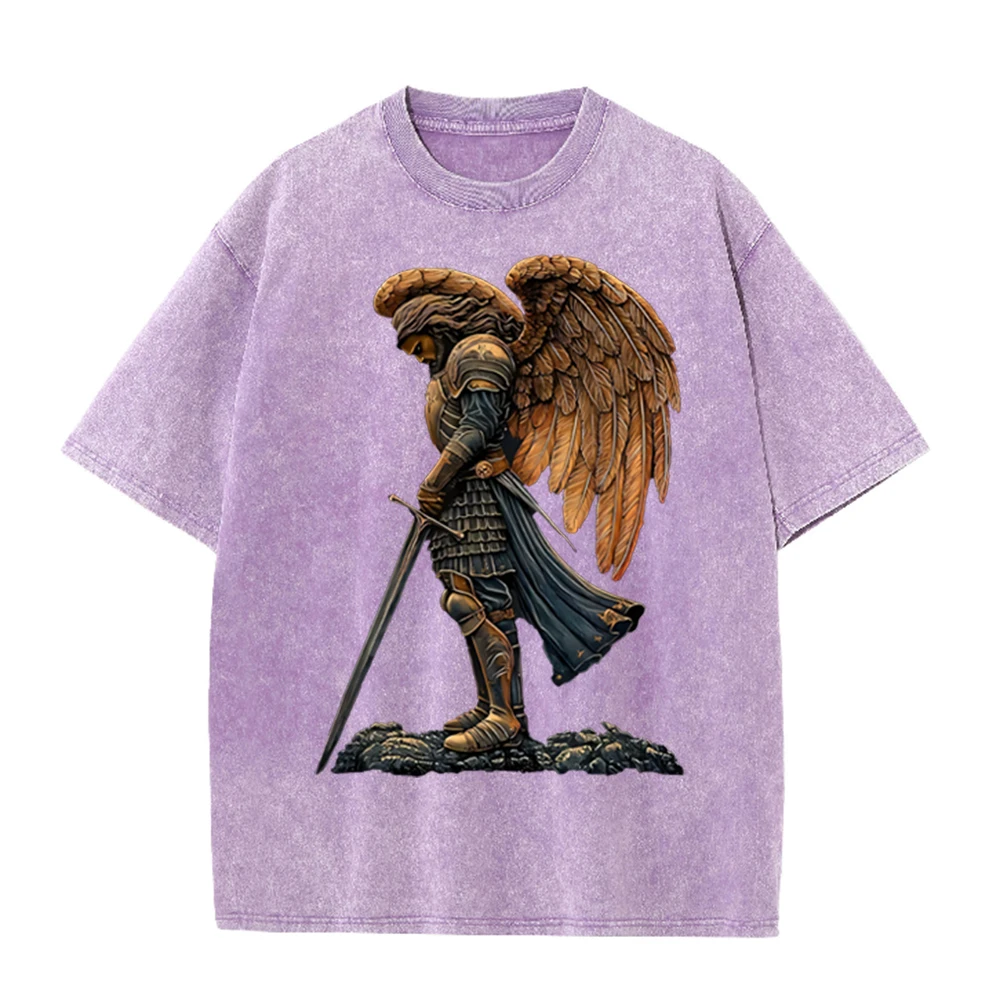 2026 Vintage Armored Angel War - Acid Wash Vintage Graphic T Shirt recension och pris