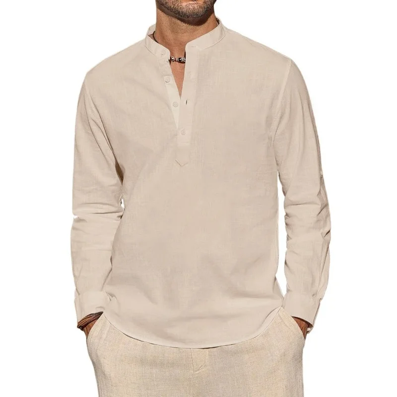 Men's Long Sleeve T-Shirts Cas - Mens Linen Shirt Long Sleeve recension och pris