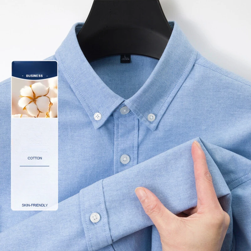 New Men's Oxford Shirt 76% Cot - Oxford Cotton Casual Shirt Business recension och pris